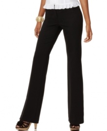 You'll love the flattering wide waistband and slimming boot cut fit of these classic pants from INC. This pair is a must-have for any closet! You'll love the flattering wide waistband and slimming boot cut fit of these classic pants from INC. This pair is a must-have for any closet!