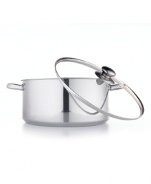Dish out something delicious to family and friends. Heating up quickly and evenly, this stainless steel casserole dish works on all types of stovetops and features an encapsulated impact-bonded base. Limited lifetime warranty. Dish out something delicious to family and friends. Heating up quickly and evenly, this stainless steel casserole dish works on all types of stovetops and features an encapsulated impact-bonded base. Limited lifetime warranty.