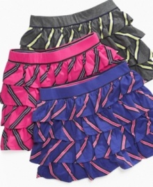 Ruffle up her skirt style with these fun scooter skirts from So Jenni. Ruffle up her skirt style with these fun scooter skirts from So Jenni.