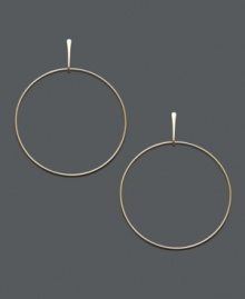 Vintage hoops with a light and airy look. These chic, skinny loops feature a post design in 14k gold. Approximate drop: 2 inches. Vintage hoops with a light and airy look. These chic, skinny loops feature a post design in 14k gold. Approximate drop: 2 inches.