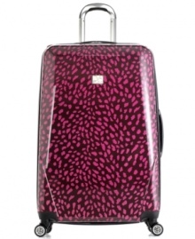 Get ready for a wild ride. A bright take on the beloved animal print puts a sassy fashion-forward bag at your side. The carry-on hardside construction and easy-glide spinner wheels keep tabs on your territory, providing incredible protection and hassle-free mobility. 10-year warranty. Qualifies for Rebate Get ready for a wild ride. A bright take on the beloved animal print puts a sassy fashion-forward bag at your side. The carry-on hardside construction and easy-glide spinner wheels keep tabs on your territory, providing incredible protection and hassle-free mobility. 10-year warranty. Qualifies for Rebate