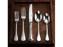 A perfect strand of pearls borders a classic heirloom shape. Forged from superior 18/10 stainless steel. A perfect strand of pearls borders a classic heirloom shape. Forged from superior 18/10 stainless steel.