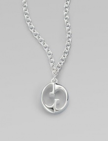 From the Gucci 1973 Collection. A simply chic design with an iconic GG pendant on a sleek link chain. Sterling silverLength, about 19½ to 21½ adjustablePendant size, about ¾Lobster clasp closureMade in Italy From the Gucci 1973 Collection. A simply chic design with an iconic GG pendant on a sleek link chain. Sterling silverLength, about 19½ to 21½ adjustablePendant size, about ¾Lobster clasp closureMade in Italy