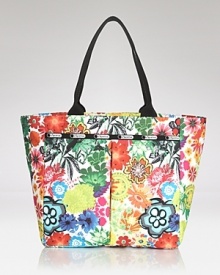 LeSportsac's latest tote features a feminine floral print, sure to add a pop of pretty whether you're embarking on a foreign adventure or darting around town. LeSportsac's latest tote features a feminine floral print, sure to add a pop of pretty whether you're embarking on a foreign adventure or darting around town.