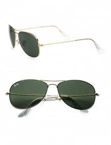 A refreshing update of the classic aviator style, with a sleek, gold-tone trim, rendered in lightweight metal. Available in gold frames with crystal green lenses.Metal100% UV ProtectionMade in Italy A refreshing update of the classic aviator style, with a sleek, gold-tone trim, rendered in lightweight metal. Available in gold frames with crystal green lenses.Metal100% UV ProtectionMade in Italy