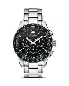 Men's Series 800™ bracelet watch in performance stainless steel with a black chronograph dial detailed with applied stick markers, date display, and unidirectional bezel. Men's Series 800™ bracelet watch in performance stainless steel with a black chronograph dial detailed with applied stick markers, date display, and unidirectional bezel.