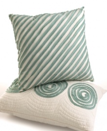 The embodiment of cool and casual, this Madisson decorative pillow features diagonal stripes with a frayed edge technique for a laid-back look.