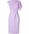 Incredibly ladylike and exquisitely constructed, Roksanda Ilincics wool crepe dress is elegant essential perfect for your most festive events - Gathered neckline, one cap sleeve, one draped short sleeve, pleat detail at front and back waistline, hidden back zip - Modern tailored fit - Team with a dusting of fine jewelry and flawless pointy toe pumps