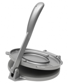 A special treat for taco night -- prepare your own authentic tortillas with this cast iron press! Its heavy build adds stability for easy operation, while the unique design lets you customize the thickness of every tortilla you press. A special treat for taco night -- prepare your own authentic tortillas with this cast iron press! Its heavy build adds stability for easy operation, while the unique design lets you customize the thickness of every tortilla you press.