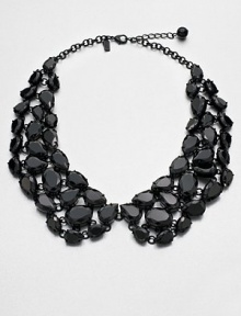 A pretty cluster of faceted stones in a collar formation for a truly whimsical look. Plastic stonesBrassLength, about 18Lobster clasp closureImported A pretty cluster of faceted stones in a collar formation for a truly whimsical look. Plastic stonesBrassLength, about 18Lobster clasp closureImported