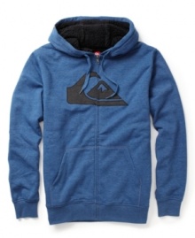 Zip into this cool, casual look from Quiksilver and nail your weekend style. It's sherpa-lined for added comfort. Zip into this cool, casual look from Quiksilver and nail your weekend style. It's sherpa-lined for added comfort.