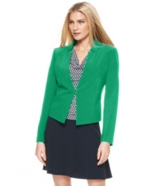 In a saturated shade, this Calvin Klein fitted blazer is the perfect for adding a punch of color to your spring wardrobe! In a saturated shade, this Calvin Klein fitted blazer is the perfect for adding a punch of color to your spring wardrobe!