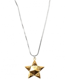 Real star power. This pendant necklace from RACHEL Rachel Roy is crafted from gold-tone and silver-tone mixed metal with glass stones to ensure you're looking quite stellar. Approximate length: 15 inches + 2-inch extender. Approximate drop: 1-1/4 inches. Approximate diameter: 1-1/4 inches.