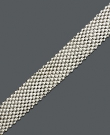 An intricate web of sterling silver, this edgy mesh bracelet is a chic addition to any look. Approximate length: 7-1/2 inches. An intricate web of sterling silver, this edgy mesh bracelet is a chic addition to any look. Approximate length: 7-1/2 inches.