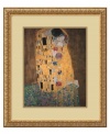 Inspire romance with the tight embrace of two lovers. Among Klimt's most famous work, The Kiss is famous for its sensual imagery and sumptuous gold patterns. An antique-gold frame combines elaborate vines and beaded trim for old-world elegance.