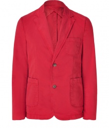 A bright hue and a classic cut make this jacket from Closed the perfect mid-season staple - Notched lapels, two-button closure, single chest pocket, two patch pockets at waist, slim fit - Style with a long sleeve tee, straight leg jeans, and oxfords A bright hue and a classic cut make this jacket from Closed the perfect mid-season staple - Notched lapels, two-button closure, single chest pocket, two patch pockets at waist, slim fit - Style with a long sleeve tee, straight leg jeans, and oxfords
