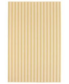 Featuring a classic Cabana-stripe motif, the Cabo del Sol area rug is designed in bright, festive colors that fit everyday living spaces or vacation homes by the beach. Woven from wool, the rug offers a soft surface feel that you'll love for years to come.