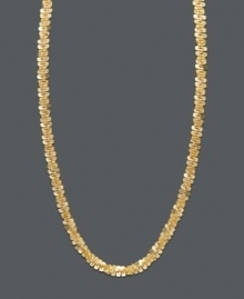 Nothing expresses elegance more than a gold necklace chain. Made of 14k gold, chain features an intricate faceted design. Approximate length: 24 inches. Nothing expresses elegance more than a gold necklace chain. Made of 14k gold, chain features an intricate faceted design. Approximate length: 24 inches.