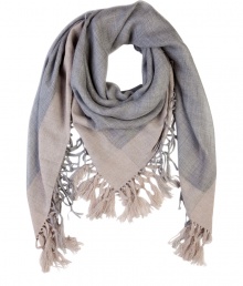 An ultra luxurious accessory, Brunello Cucinellis tonal cashmere-silk scarf adds an understated modern elegance to any outfit - Knotted fringe, square shape - Wear bandana-style over immaculately tailored coats An ultra luxurious accessory, Brunello Cucinellis tonal cashmere-silk scarf adds an understated modern elegance to any outfit - Knotted fringe, square shape - Wear bandana-style over immaculately tailored coats