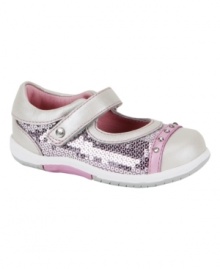 Sweet kicks! She'll be stylish all the way to her toes with these sparkly shoes from Stride Rite made for less falls and more staying on her feet. Sweet kicks! She'll be stylish all the way to her toes with these sparkly shoes from Stride Rite made for less falls and more staying on her feet.