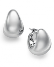 Big things come in small packages, and this pair of hoop earrings justifies that. The wide band enhances the appeal. Crafted from sterling silver. Approximate drop: 1/2 inch. Approximate diameter: 3/8 inch. Big things come in small packages, and this pair of hoop earrings justifies that. The wide band enhances the appeal. Crafted from sterling silver. Approximate drop: 1/2 inch. Approximate diameter: 3/8 inch.