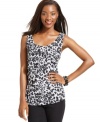 Get in touch with your wild side with this fun Style&co. animal-print top featuring a chic tiered design!