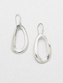 From the Scultura Collection. A long and undulating sterling silver drop for a sleek and modern style. Sterling silverDrop, about 1.8Hook backImported 