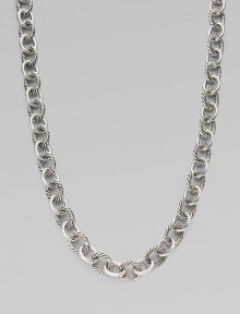 Alternating smooth and cable links create a dramatically long necklace that's both classic and of-the-moment with true Yurman style. Sterling silver Length, about 33¼ Spring ring clasp Imported Alternating smooth and cable links create a dramatically long necklace that's both classic and of-the-moment with true Yurman style. Sterling silver Length, about 33¼ Spring ring clasp Imported