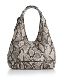 It's easy to become obsessed with this fabulous snakeskin print hobo from Jessica Simpson. With an easy-going silhouette and roomy interior, this fierce look will become an instant fave in your handbag collection. It's easy to become obsessed with this fabulous snakeskin print hobo from Jessica Simpson. With an easy-going silhouette and roomy interior, this fierce look will become an instant fave in your handbag collection.