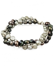 Go for a subtle hint of color. This beautiful bracelet features grey-colored cultured freshwater pearls (6-7 mm) set in sterling silver. Approximate length: 7-1/2 inches. Go for a subtle hint of color. This beautiful bracelet features grey-colored cultured freshwater pearls (6-7 mm) set in sterling silver. Approximate length: 7-1/2 inches.