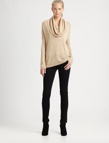 Metallic threading gives a subtle sheen to this slouchy cowlneck style crafted from fine rayon knit.CowlneckDropped shouldersRibbed trimPullover styleAbout 25 from shoulder to hem75% rayon/16% nylon/9% metallic fibersHand washImportedModel shown is 5'11 (180cm) wearing US size Small. Metallic threading gives a subtle sheen to this slouchy cowlneck style crafted from fine rayon knit.CowlneckDropped shouldersRibbed trimPullover styleAbout 25 from shoulder to hem75% rayon/16% nylon/9% metallic fibersHand washImportedModel shown is 5'11 (180cm) wearing US size Small.
