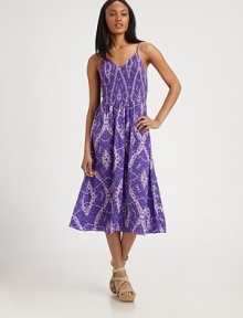 Invoke your bohemian side in effortless top-fit shift of batik-dyed silk.Spaghetti strapsV necklineShirred bodiceSoftly-pleated skirtAbout 32 from natural waistSilkDry cleanImportedModel shown is 5'9 (175cm) wearing US size 4. Invoke your bohemian side in effortless top-fit shift of batik-dyed silk.Spaghetti strapsV necklineShirred bodiceSoftly-pleated skirtAbout 32 from natural waistSilkDry cleanImportedModel shown is 5'9 (175cm) wearing US size 4.