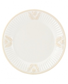 With the vintage style of Butler's Pantry dinnerware, these dishes from Lenox are elegant classics for casual dining. Distinguished by a raised leaf design, trim and fluted rim, this set of four dessert plates are in creamy shades of ivory. With the vintage style of Butler's Pantry dinnerware, these dishes from Lenox are elegant classics for casual dining. Distinguished by a raised leaf design, trim and fluted rim, this set of four dessert plates are in creamy shades of ivory.