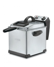 Hush puppies, fried chicken, fries and more come to life in the comfort of your home with the ease and convenience of this digital deep fryer. A heavy mesh frying basket holds up to 1.7 pounds of deliciously crispy food that a 30-minute timer watches closely over. 3-year warranty. Model DF175. Hush puppies, fried chicken, fries and more come to life in the comfort of your home with the ease and convenience of this digital deep fryer. A heavy mesh frying basket holds up to 1.7 pounds of deliciously crispy food that a 30-minute timer watches closely over. 3-year warranty. Model DF175.