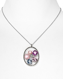 A dangly multi-stone pendant necklace makes a dramatic addition to any ensemble. This chain from Judith Jack features sterling silver and radiant faceted gems. A dangly multi-stone pendant necklace makes a dramatic addition to any ensemble. This chain from Judith Jack features sterling silver and radiant faceted gems.