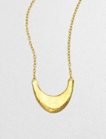 From the Arc Collection. A stunning crescent drop design in radiant 24k gold with an elegant granulated surface on a link chain. 24k goldLength, about 16 to 18 adjustablePendant size, about .7Pelican clasp closureImported From the Arc Collection. A stunning crescent drop design in radiant 24k gold with an elegant granulated surface on a link chain. 24k goldLength, about 16 to 18 adjustablePendant size, about .7Pelican clasp closureImported