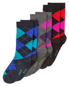 Pull on HUE's colorful argyle socks for cool back-to-school style. Style #U13349.