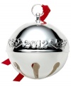 Hear Christmas coming. Wallace's 2012 annual sleigh bell ornament, still ring ting tingle-ing after 42 years, lends classic polish to any tree in embossed silver plate.