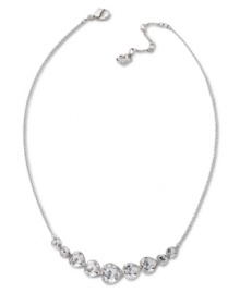 Fall in love. Reveal your romantic side with Swarovski's striking Nouba Necklace. Set in silver tone mixed metal with heart-shaped clear crystals. Approximate length: 14-1/8 inches + 2-inch extender. Approximate drop length: 3/8 inch. Approximate drop width: 2 inches. Fall in love. Reveal your romantic side with Swarovski's striking Nouba Necklace. Set in silver tone mixed metal with heart-shaped clear crystals. Approximate length: 14-1/8 inches + 2-inch extender. Approximate drop length: 3/8 inch. Approximate drop width: 2 inches.