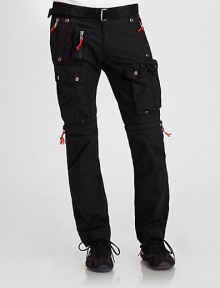 Rendered in a breathable cotton-nylon blend, this sporty convertible pant can be dually worn as a short with an easy zip of the leg to accommodate any excursion in perfect comfort.Belted waist with roller buckleZip flyZippered side slash, back flap pocketsOversized snap-flap pocketsInseam, about 3175% cotton/25% nylonMachine washImported Rendered in a breathable cotton-nylon blend, this sporty convertible pant can be dually worn as a short with an easy zip of the leg to accommodate any excursion in perfect comfort.Belted waist with roller buckleZip flyZippered side slash, back flap pocketsOversized snap-flap pocketsInseam, about 3175% cotton/25% nylonMachine washImported