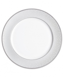 A flurry of tiny raised bows in differing sizes adds a delicate, yet definite, contrast to the rest of the Pointe d'esprit dinnerware collection. A flurry of tiny raised bows in differing sizes adds a delicate, yet definite, contrast to the rest of the Pointe d'esprit dinnerware collection.