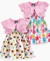 Getting her ready for the day is as simple as this sweet dress and cardigan set from So La Vita.