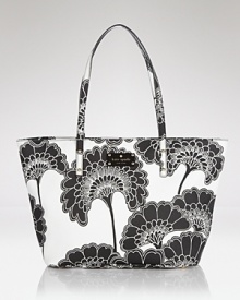 Go graphic and offset your daytime look with this printed bag from kate spade new york. Its spacious yet sleek design makes this floral tote a practical pick. Go graphic and offset your daytime look with this printed bag from kate spade new york. Its spacious yet sleek design makes this floral tote a practical pick.