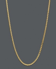 Add simple, classic style to your accessory collection. Necklace features a diamond cut wheat chain crafted in 14k gold. Approximate length: 18 inches. Add simple, classic style to your accessory collection. Necklace features a diamond cut wheat chain crafted in 14k gold. Approximate length: 18 inches.