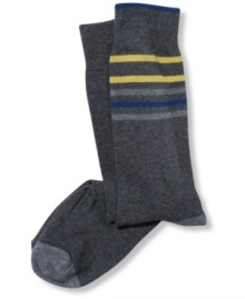 Stay comfortable and cool with these striped socks from Kenneth Cole Reaction. Stay comfortable and cool with these striped socks from Kenneth Cole Reaction.