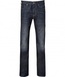 With a classic cut and dark denim wash, these jeans from Seven for All Mankind are a casual must-haven - Five-pocket styling, whiskering and fading, logo detailed back pockets - Classic cut straight leg - Style with pullovers and broken in lace-ups With a classic cut and dark denim wash, these jeans from Seven for All Mankind are a casual must-haven - Five-pocket styling, whiskering and fading, logo detailed back pockets - Classic cut straight leg - Style with pullovers and broken in lace-ups