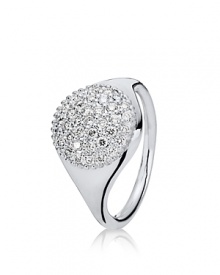 Make PANDORA's eye-catching 18K white gold diamond pavé ring your accessory signature. Make PANDORA's eye-catching 18K white gold diamond pavé ring your accessory signature.