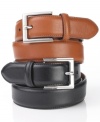 Distinguish yourself down to the last detail with this leather dress belt from Lauren Ralph Lauren.