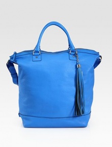 Gorgeous pebble-grain leather in a structured top-handle carryall, perfectly sized for all your essentials.Double top handles, 4½ dropAdjustable shoulder strap, 7½-11 dropTop zip closureOne inside zip pocketTwo inside open pocketsOne pen holderCotton lining11¼W X 16H X 7½DImported Gorgeous pebble-grain leather in a structured top-handle carryall, perfectly sized for all your essentials.Double top handles, 4½ dropAdjustable shoulder strap, 7½-11 dropTop zip closureOne inside zip pocketTwo inside open pocketsOne pen holderCotton lining11¼W X 16H X 7½DImported