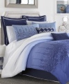 Complement the bright tones of the Sanibel comforter sets with this European sham, featuring navy cotton canvas and white trim.